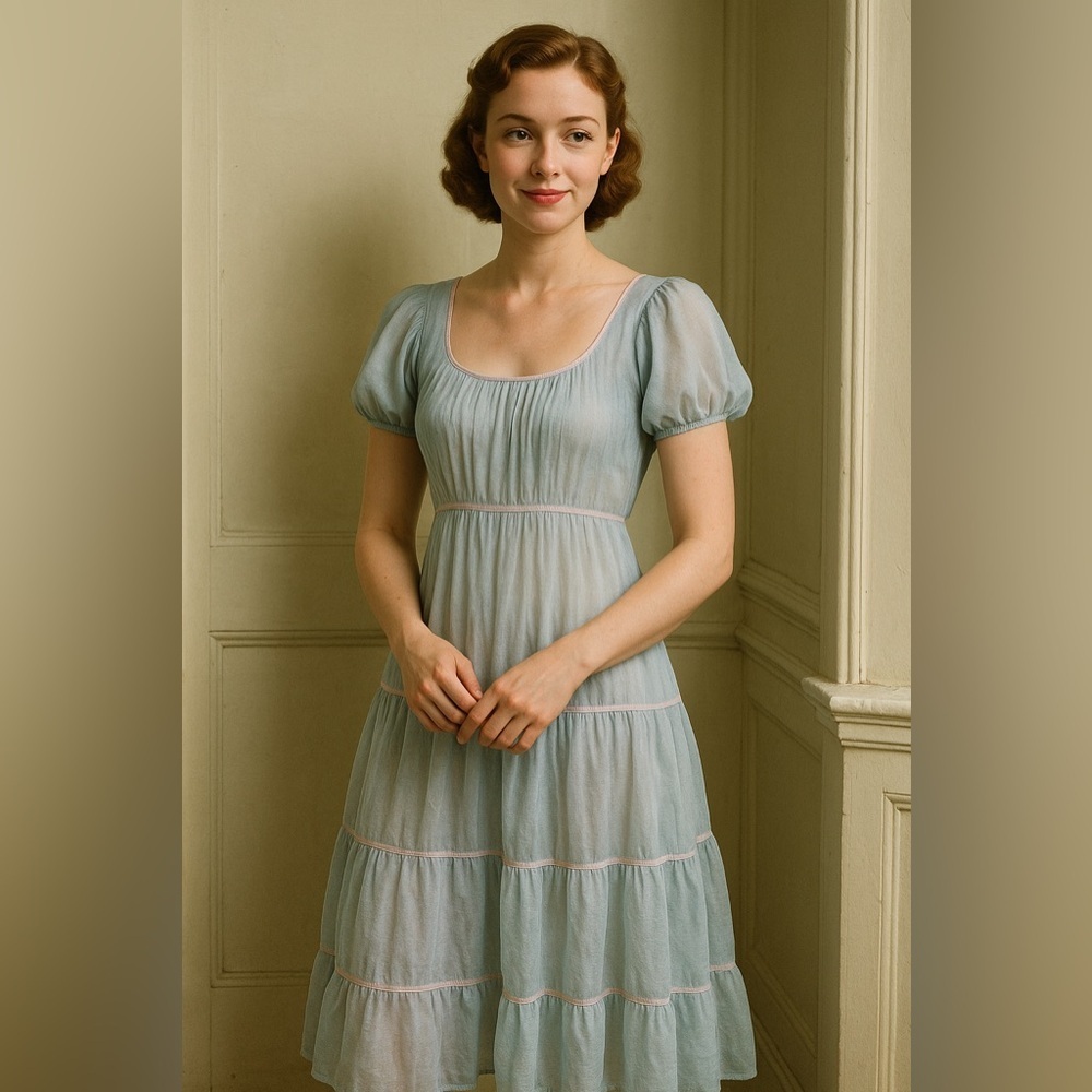 ✨ Vintage 1950s Ardee Nylon Tiered Gown – Size 34 ✨